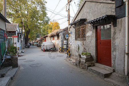 墙壁旅游破旧北京胡同背景图片