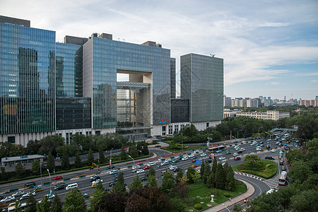 公路美景都市风景人类居住地金融区北京市东直门建筑群背景