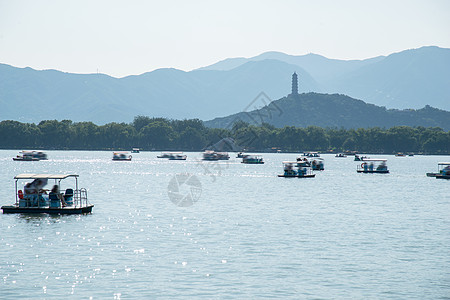 塔子山公园古老的建筑塔北京颐和园背景