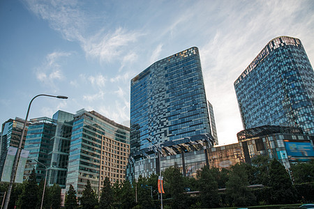 环境保护人类居住地低视角北京市东直门建筑群图片