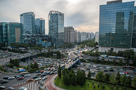 市中心人造建筑水平构图北京市东直门建筑群图片