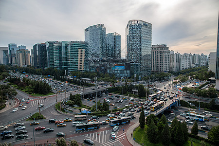 公路美景办公大楼通路旅游目的地北京市东直门建筑群背景