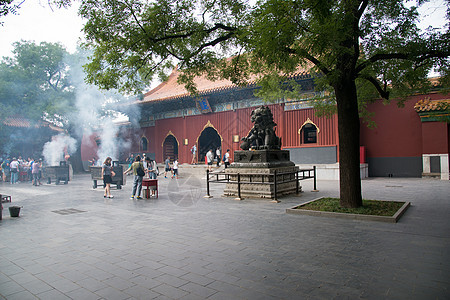 东方古典式宁静北京雍和宫背景图片