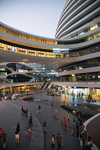 银河海报北京城市建筑和街道背景