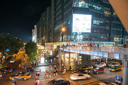 商店城市生活夜晚北京西单商业街图片