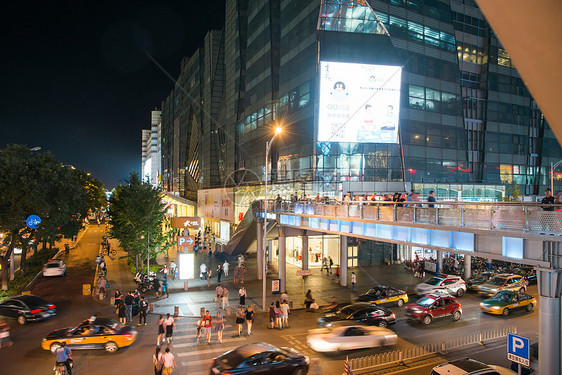 商店城市生活夜晚北京西单商业街图片