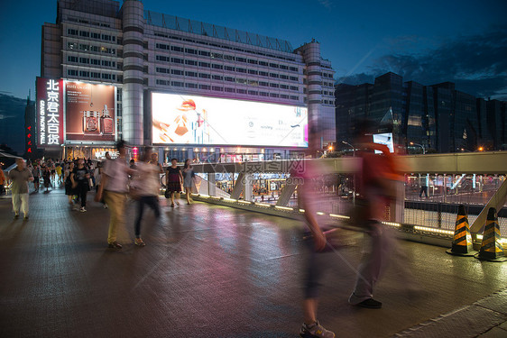 摄影人造建筑发展北京商业街夜景图片