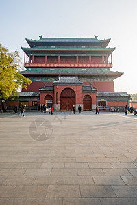 亚洲都市风光墙壁北京钟鼓楼图片