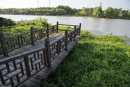 河边栈道江苏无锡景区风景背景