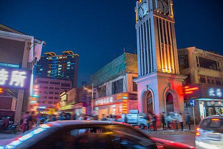 都市风景摄影无法辨认的人辽宁省丹东城市夜景图片