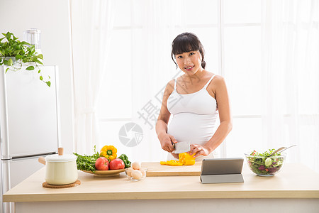健康生活方式放松仅女人孕妇做饭图片
