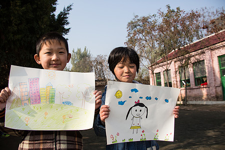 环境白昼想象乡村小学里的小学生图片