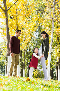 摄影爱步行幸福家庭在户外玩耍图片