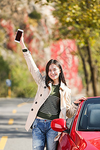 仅女人活力休闲追求青年女人自驾游图片