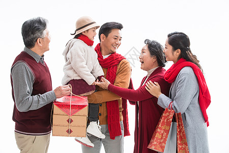 中年男人聚会喜庆幸福家庭庆祝新年图片