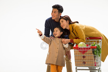 夫妇圣诞节亚洲快乐家庭购物图片