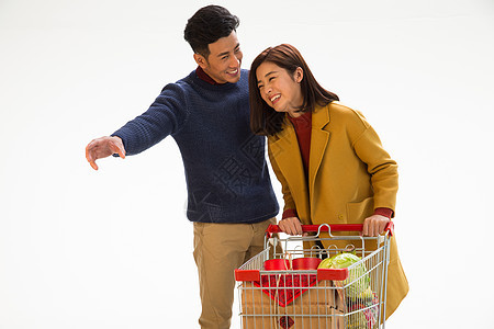 男人新年亚洲人快乐情侣购物图片