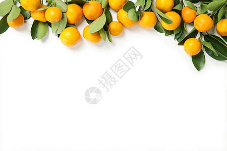 橙色渐变边框健康食物桔子边框背景