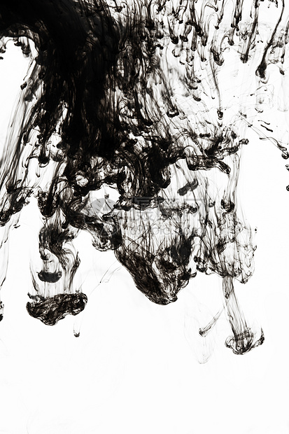 涂料染色溶解黑色墨水在水中