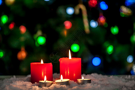 温馨运气蜡烛圣诞节装饰图片