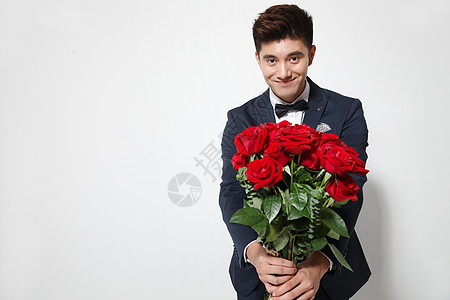 玫瑰花拿着图片