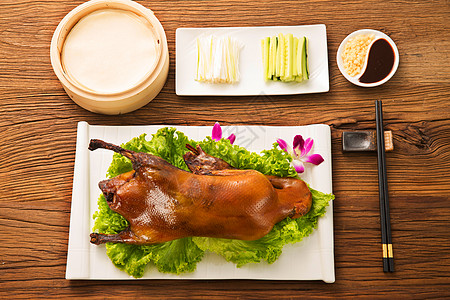 风味美食鸭子肉影棚拍摄传统北京烤鸭背景