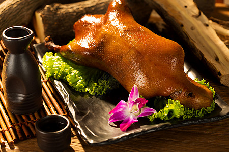 清新家居静物健康食物健康的北京烤鸭背景