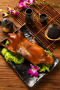 文化鸭肉餐具北京烤鸭图片