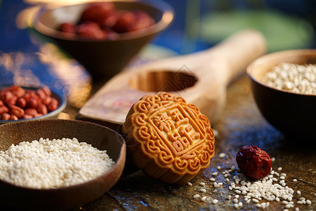传统文化小吃枣月饼制作食材图片