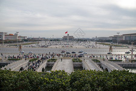 毛主席纪念堂国际著名景点旅行汽车北京广场背景