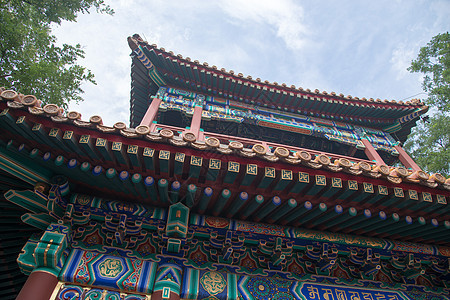 古老的北京雍和宫背景图片