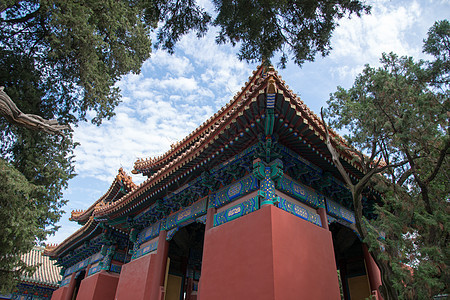 亭台楼阁公园北京雍和宫背景图片