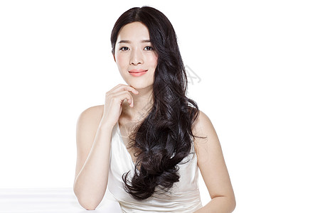 魅力纯洁发型青年女人妆面肖像图片素材