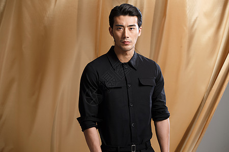 彩色图片优雅时装模特时尚青年男人图片素材