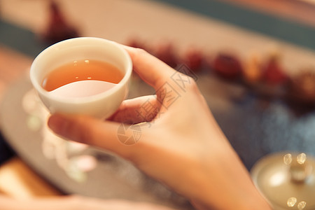 传统健康生活方式喝茶高清图片