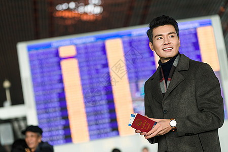 机票候机厅航空商务男士在机场图片