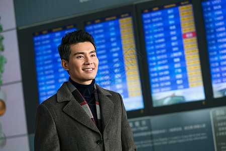 东亚半身像航站楼商务男士在机场图片