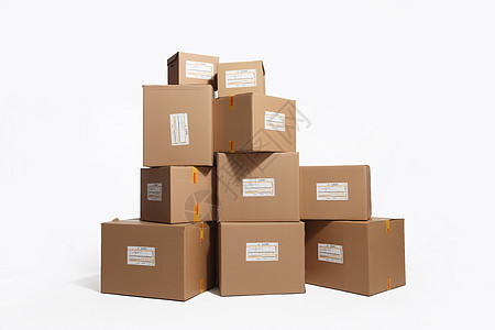 快递包裹搬家大量物体纸箱堆叠的箱子背景