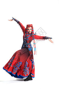 愉悦仅一个人跳舞穿着蒙古族服饰的女人图片