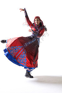 蒙古人动态动作艺术穿着蒙古族服饰的女人图片