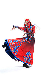 户内成年人少数民族穿着蒙古族服饰的女人图片