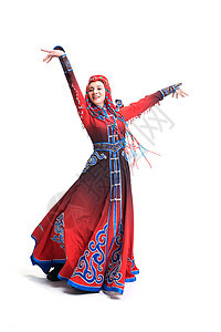 漂亮的人装扮衣服穿着蒙古族服饰的女人图片