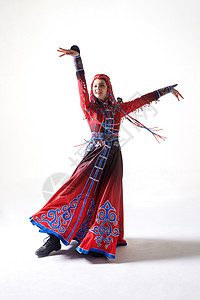 中华服饰幸福民族艺术穿着蒙古族服饰的女人背景