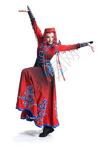 中华民族民族服饰穿着蒙古族服饰的女人图片