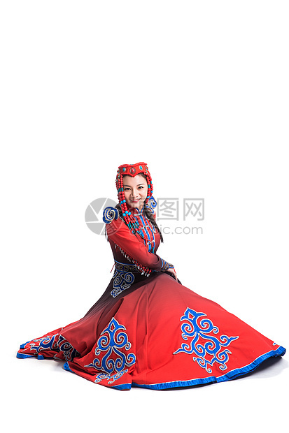 幸福户内艺术穿着蒙古族服饰的女人图片
