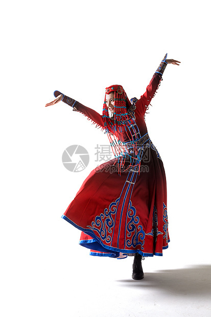 20多岁垂直构图艺术穿着蒙古族服饰的女人图片