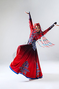 仅一个女人女亚洲穿着蒙古族服饰的女人图片