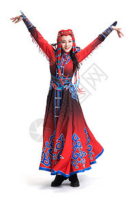 东方人艺术家彩色图片穿着蒙古族服饰的女人图片