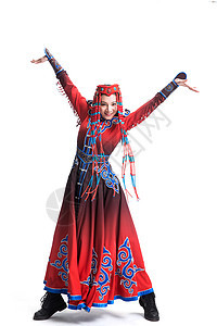 跳舞漂亮的人女穿着蒙古族服饰的女人图片