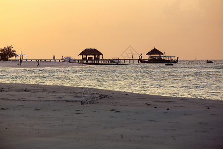 黄昏旅行者自然马尔代夫海景风光图片